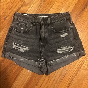 PacSun Black Distressed Jean Shorts